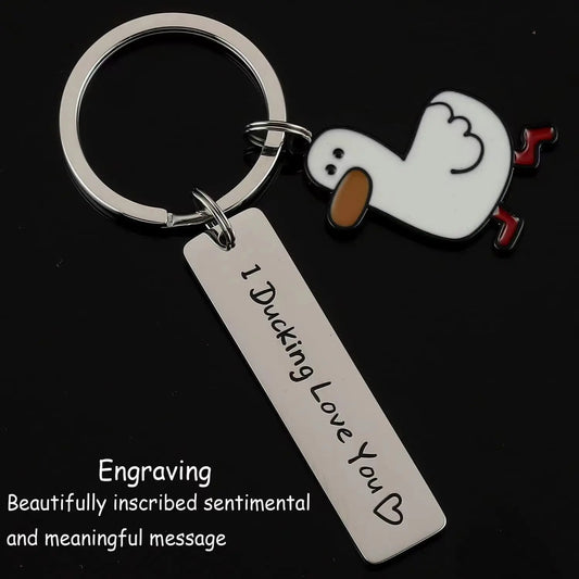 Funny Lover Gift “I Ducking Love You” Keychain